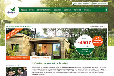 Le domaine du Bois aux Daims de Center Parcs regroupe 800 cottages en construction bois