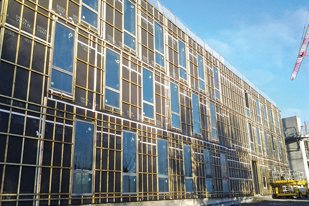 Construction immeuble bois de bureaux en structure bois-mtal par CMBS et Ateliers David du groupe ACIEO