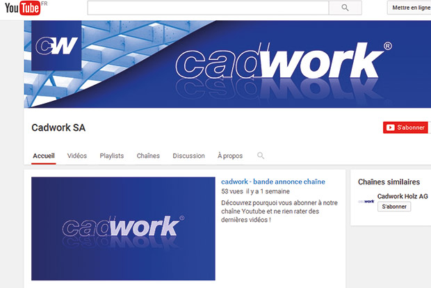 Le logiciel de CAO pour la construction bois et la charpente Cadwork a lanc sa chane Youtube