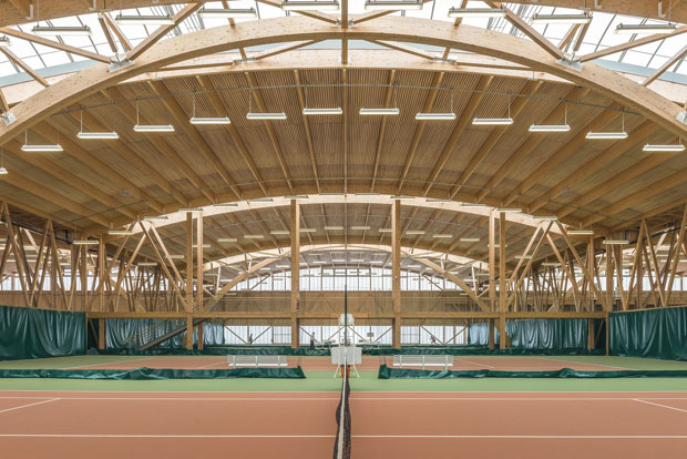 Tennis couverts Grenoble structure bois lamellé-collé