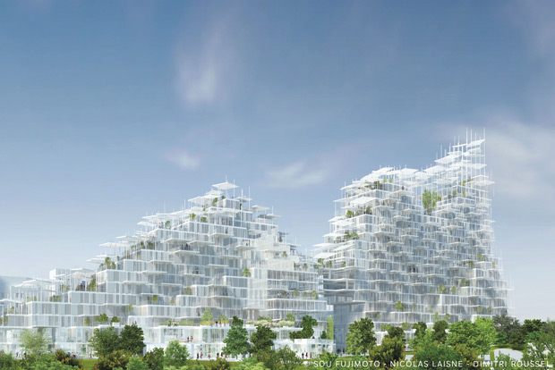 Village Vertical construction bois Fujimoto Laisné Roussel