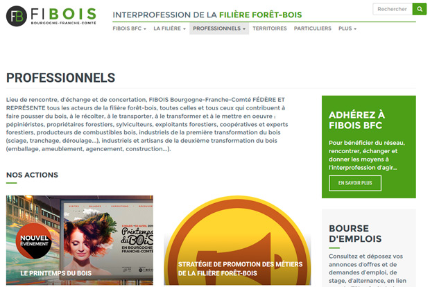 Fibois BFC nouveau site internet