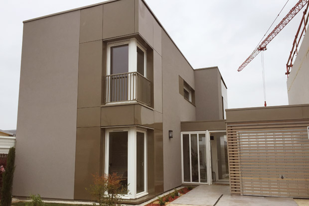 Construction de la première maison ossature bois Kaufman & Broad à Bussy st-Georges Epamarne