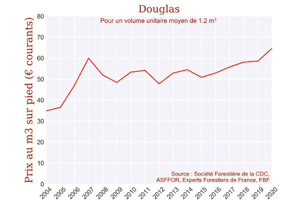 Forte hausse du prix du douglas en 2020