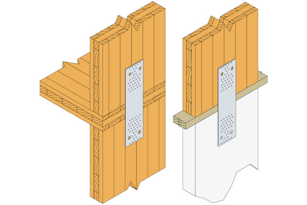 Simpson Strong-Tie plaques perforées pour la fixation de panneaux bois CLT